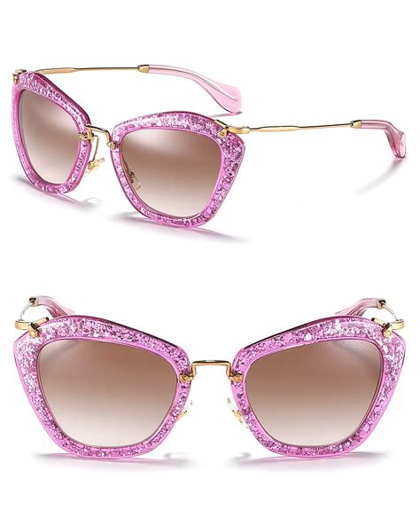 miu miu glitter cat eye sunglasses|Women's Miu Miu Cat.